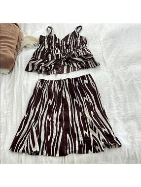 Vintage Y2K Think Tank 2 Piece Animal Print Set - Tank and Skirt 8/M